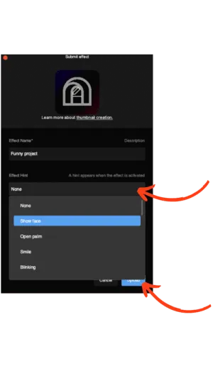 effect-house-screenshot zoom-on-effect-hint